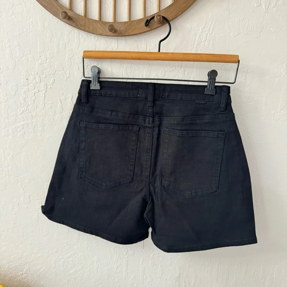 Tractr Black High Waist Shorts Thigh Slit 4/27